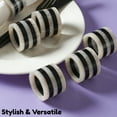 thumbnail image 3 of Set of 12 Handcrafted Napkin Rings - Epoxy Resin Round Napkin Holders for Dining Table Décor (Zebra Stripes), 3 of 6