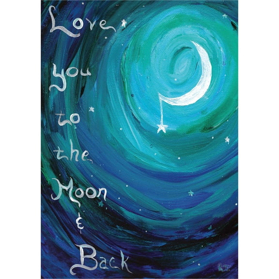 Shared Blessings Love You to the Moon and Back 1 Count Christian Anniversary Card, Religious NIV Scripture, Envelope Included