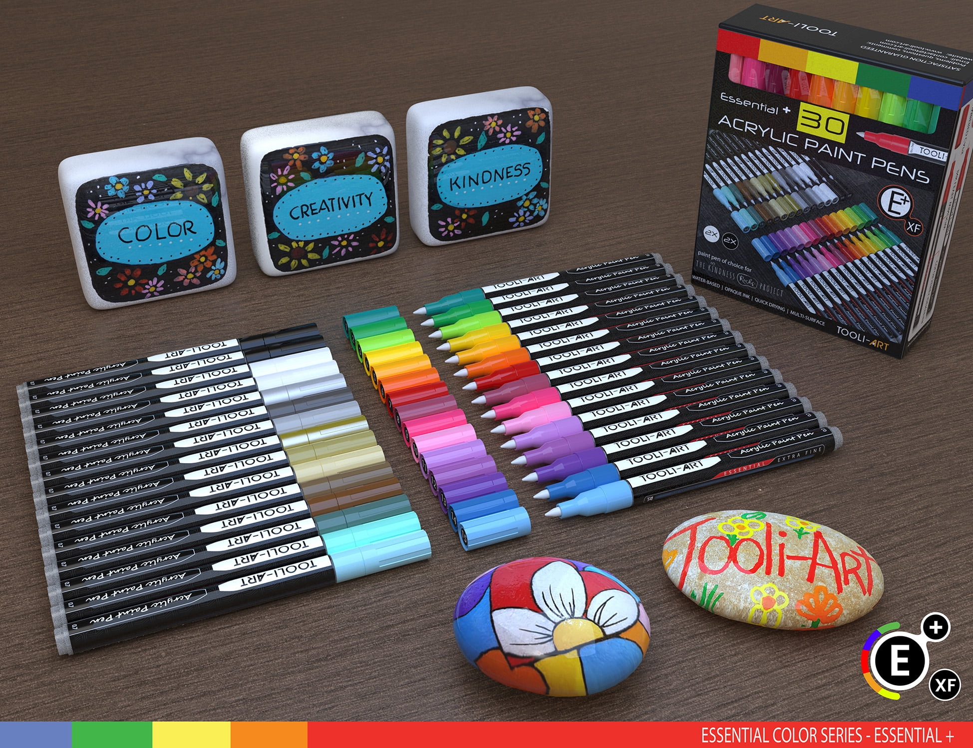 Tooli-Art Acrylic Paint Markers Paint Pens for Rock Painting, For Canvas, Mugs, Quick Drying with 0.7mm Extra Fine Tip Paint Marker Set