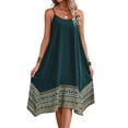 thumbnail image 3 of Vestido Bohemio con Bloques de Color para Mujer, Estilo Hawaiano, con Tirantes Finos y Vuelo. Verde L, 3 of 9