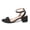 Black Matte PU, variant on LuckLilac Women's Round Open Toe Sandals Chunky Low Heel Ankle Strap Heels Casual Daily Office Wedding Shoes