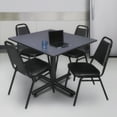 thumbnail image 2 of Regency Kobe 48 in. Square X-Base Breakroom Table- Grey, 4 Restaurant Stack Chairs- Black, 2 of 8