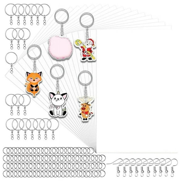 NEW 151PCS ShrinkyDink Sheets Kit, Keychain Kit Plastic Sheet Film Suitable for DIY / Ring Craft