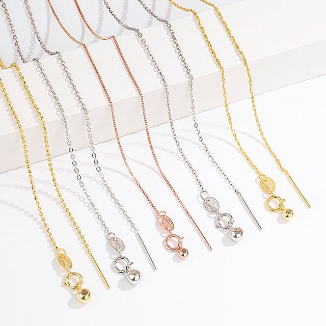Collar universal de plata S925 para mujer, cuentas luantong con aguja ajustable, cadena de caja de aguja de perla Chopin