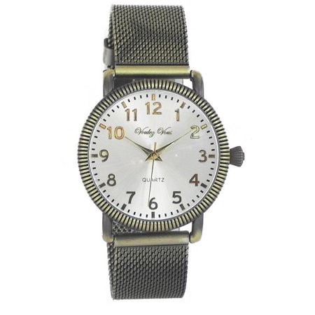 A classic everyday watch, with an antique finish case and mesh band #8868