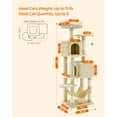thumbnail image 5 of 61"H Cat Tree Cat Tower for Indoor Cats, Plush Multi-Level Cat Condo with Scratching Posts, Perches, Caves, Hammock, Beige, 5 of 9