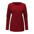thumbnail image 5 of kayannuo Womens Tops Long Sleeve Shirts Fall Women Long Sleeve Casual Loose Fit Tunic Tops With Pockets Crewneck Sweatshirts Red, 5 of 6