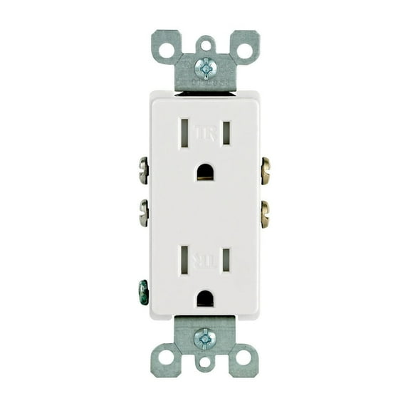 Decora 15A-125V White Normal Tamper Resistant Receptacle, Decora TR Receptacle 15A