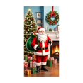 thumbnail image 2 of Cheap Christmas Decorations Clearance for Home – Christmas Class Door Cover 70.87x35.43 inch, Santa Claus Holding Gifts Christmas Tree Scene Door Covers Decorative, Winter Front Door Decor (B), 2 of 7