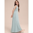 thumbnail image 4 of Drtj 2-14T Kids Junior Bridesmaid Flower Girl Elegant Formal A-line V-Neck Floor-Length Chiffon Dresses, 4 of 6