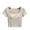 Beige, variant on fatyb Womens Crop T-Shirts with Built in Bra Square Neck Short Sleeve Basic Tee Summer Going out Tops