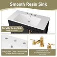 thumbnail image 5 of 36" Bathroom Vanity with Sink, Modern Bathroom Storage Cabinet with 4 Drawers and 2 Soft-Closing Doors, Freestanding Solid Wood Bathroom Vanities, Black, 5 of 9