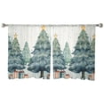 thumbnail image 2 of Christmas Tree Semi Sheer Curtains 54 Inch Length 2 Panels Set, Green Xmas Tree Christmas Gifts Sheer Kitchen Curtain Privacy Voile Window Curtain for Living Room Bedroom Rod Pocket Drapes, 2 of 7