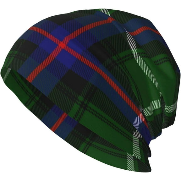 Unisex Beanie Hat Scottish Tartan Plaid Warm Knit Hat for Adult