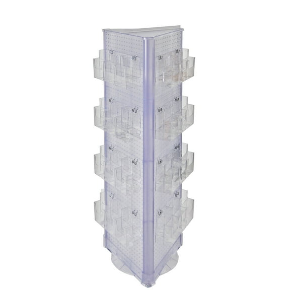 72 Pocket, Three-Sided Revolving 16"W x 60"H Pegboard Brochure Floor Display Kit