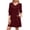 Wine, variant on Elvqul Summer Dresses for Women Mini Dresses 3/4 Sleeve V Neck Pullover Flowy Plian Wine Juniors Tank Dresses Casual