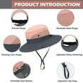 thumbnail image 2 of HOMEYA Womens Summer Sun Hat,Outdoor UV Protection Wide Brim Bucket Hat with Ponytail Hole,Foldable & Breathable Beach Hat for Outdoor Travel Gardening,Pink, 2 of 10