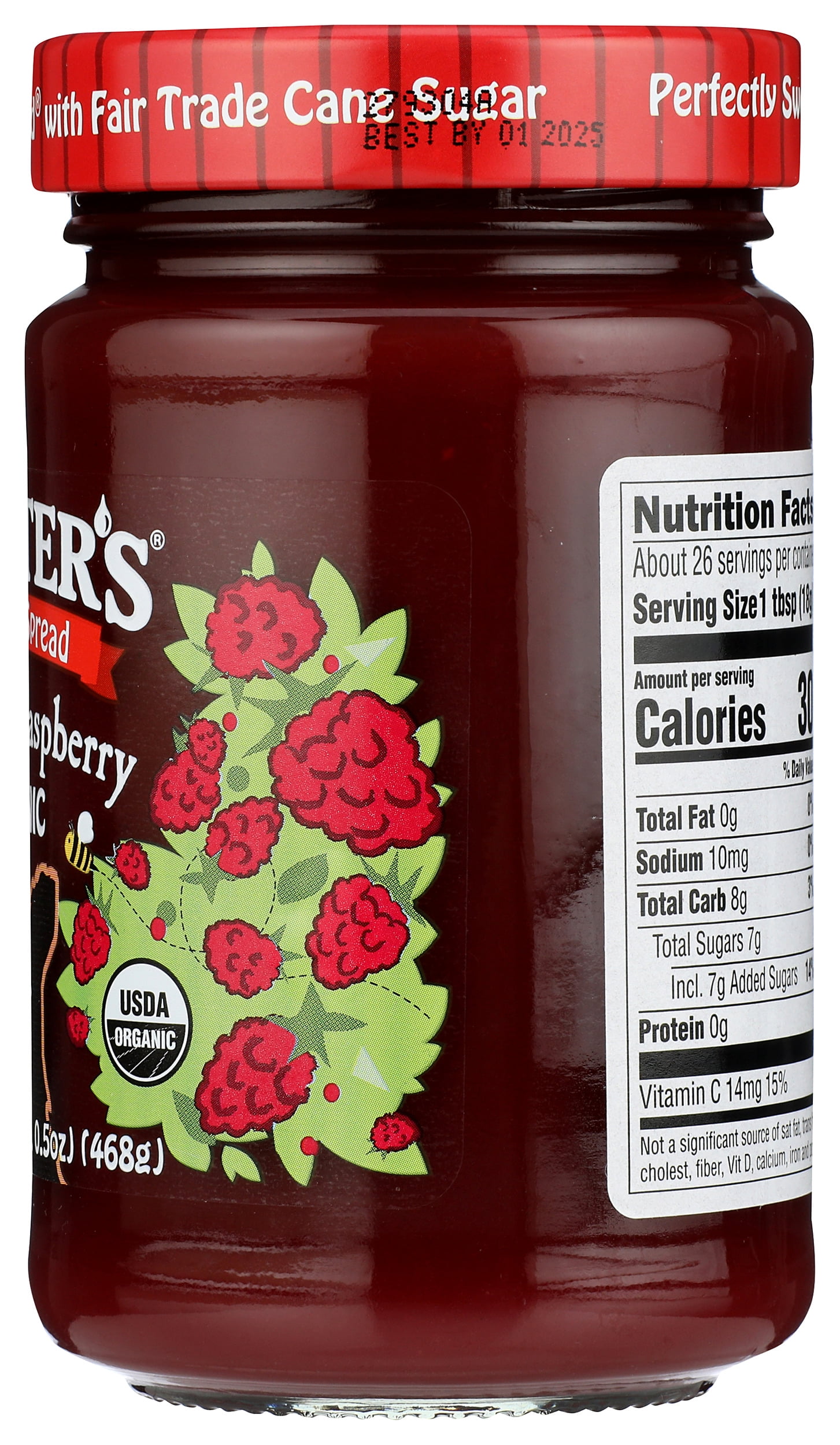 Pack of 6, Crofters Organic Seedless Raspberry Spread, 16.5 oz
