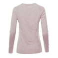 thumbnail image 3 of A2Y Women's Fitted Viscose V-Neck Long Sleeve Metal Button Detail Sweater Pink S, 3 of 6