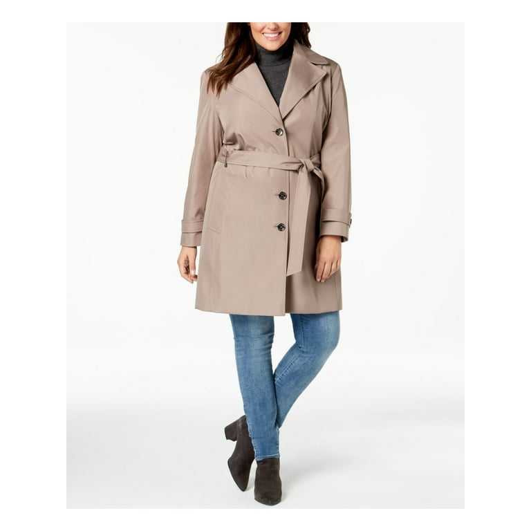 Plus 1X CALVIN Purple Womens Coat KLEIN Light Belted Trench