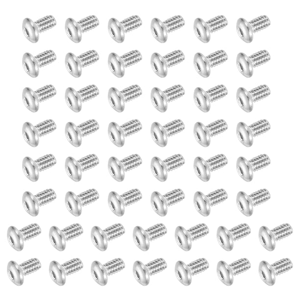 Uxcell 100 PCS #2-56 UNF x 5/32 pulgadas tornillo de cabeza de botón con tapa de socket perno hexagonal plateado
