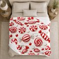 thumbnail image 5 of Christmas Candy Canes Peppermint Swirls Holiday Sweets Pattern, Festive Holiday Scene, Warm Flannel Blanket for Living Room and Reading Nook, Art Lovers Christmas Gift, Festive Home Decor, 5 of 9