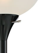 360 Lighting Bingham Modern Torchiere Floor Lamp with Side Lights 71 1/2 Tall Black Metal White Shade for Living Room Reading Bedroom Office House