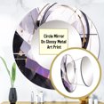 thumbnail image 3 of Designart "Multifaceted Whirls Purple Black Vision" Cubism Rund Mirror For Wall Decor - Large Purple Round Print Mirror - Round Modern Mirror - Wall Mounted Round Large Mirror - 29" x 29", 3 of 6