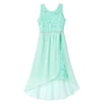 thumbnail image 2 of iiniim Kids Girls Floral Lace Wedding Junior Bridesmaid High Low Chiffon Ball Gown Dress 4-16 Mint Green 12, 2 of 7