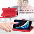 thumbnail image 3 of for iPhone 7 / 8 / SE 2022 & 2020 Case for Women,Cute Wallet Case with Zipper Pocket Purse Flower Embossed PU Leather Card Slots Wrist Strap Flip Folio Protective Phone Cover, Red, 3 of 7