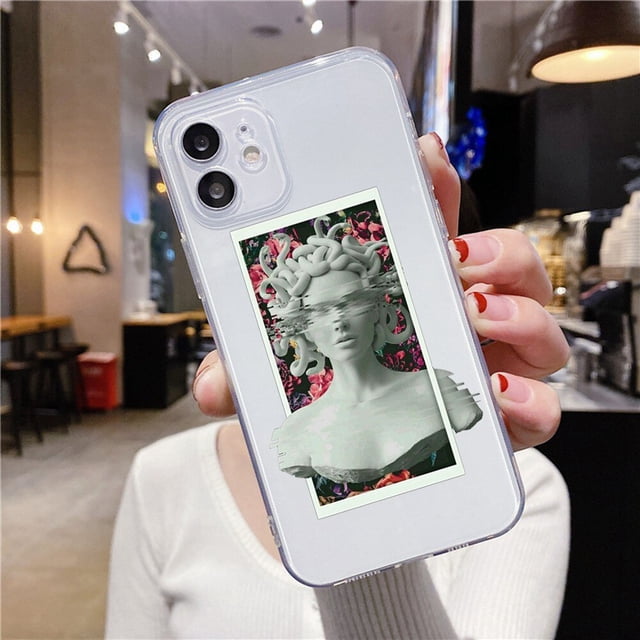 Funda transparente de gran arte estética David Mona Lisa para iPhone 12 PRO X XR XS SE20 TPU suave para iPhone 13 7 8 Plus 11 Pro MAX Tan Jianjun unisex