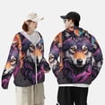 thumbnail image 4 of Balery Colorful Wolf Head A Sudadera ligera de manga larga con capucha y protección solar UPF 50+ para hombre y mujer, ideal para pesca y running-X-Large, 4 of 7