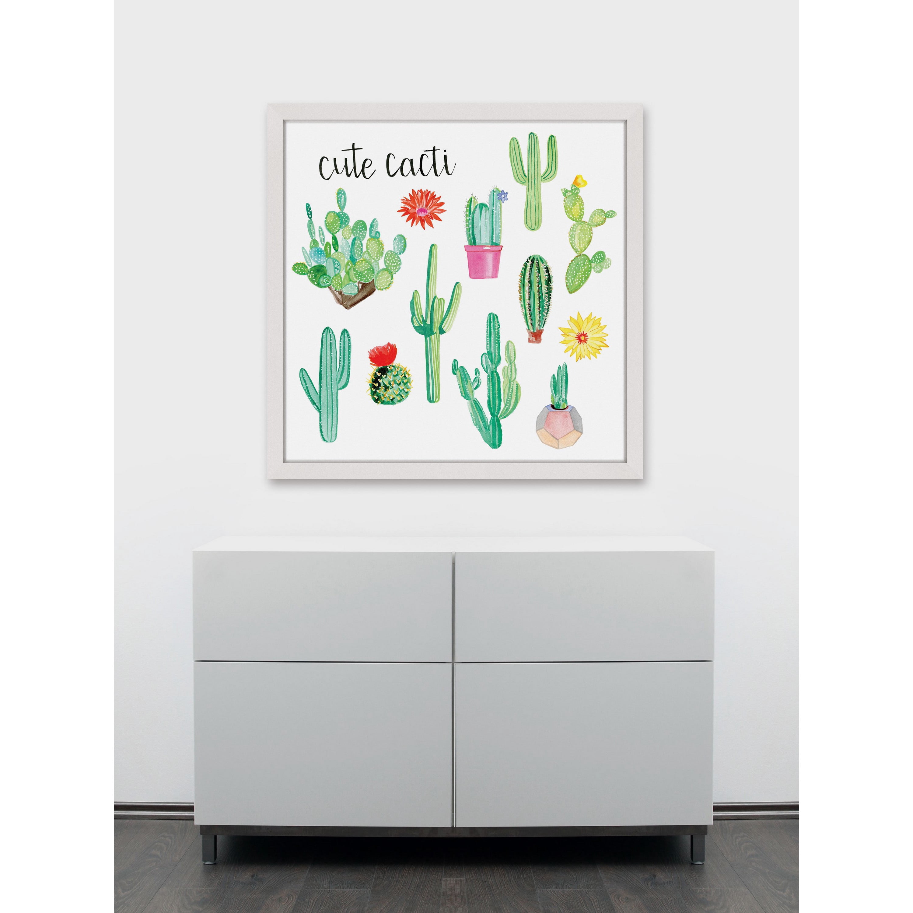 Marmont Hill "Cute Cacti" by Molly Rosner Framed Painting Print