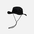 thumbnail image 4 of Bpyeka Men's Vintage Tactical Wide Brim Boonie Hat, Foldable Adjustable Chin Strap Outdoor Hiking Fishing Sun Bucket Hat Free Size, 4 of 5
