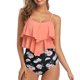 thumbnail image 2 of Traje de baño tankini con volantes tipo XL, tirantes finos, sujetador acolchado, ajustable para surfear y divertirse en la playa, 2 of 8