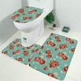 thumbnail image 2 of Pioneer Flower Floral Print Pattern Bathroom Rugs Sets 3 Piece,Toilet Cover Set,Absorbent Non Slip Bathroom Mats Sets with U-Shaped Contour Rug Toilet Rug Set, 2 of 5