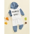 thumbnail image 6 of Michellecmm Toddler Boys Fall Outfits Letter Print Contrast Color Hooded Long Sleeve Hoodies Sweatshirts and Long Pants 2Pcs Clothes Set, 6 of 9