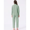 thumbnail image 4 of DARING DIVA Cotton Pajamas Long Sleeve Lounge Sets Button Down Pants XS Green, 4 of 7
