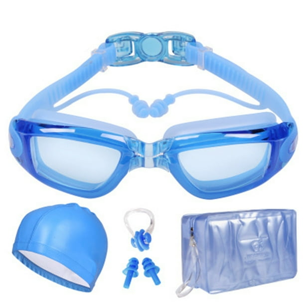 Swimming Set Onepiece Earplugs Prevent Fog Goggles Swimming Cap & Bag