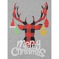 thumbnail image 6 of Christmas Family Pajamas Matching Set Elk Plaid Print Long Sleeve Tops and Pants Loungewear Soft Sleepwear, 6 of 7