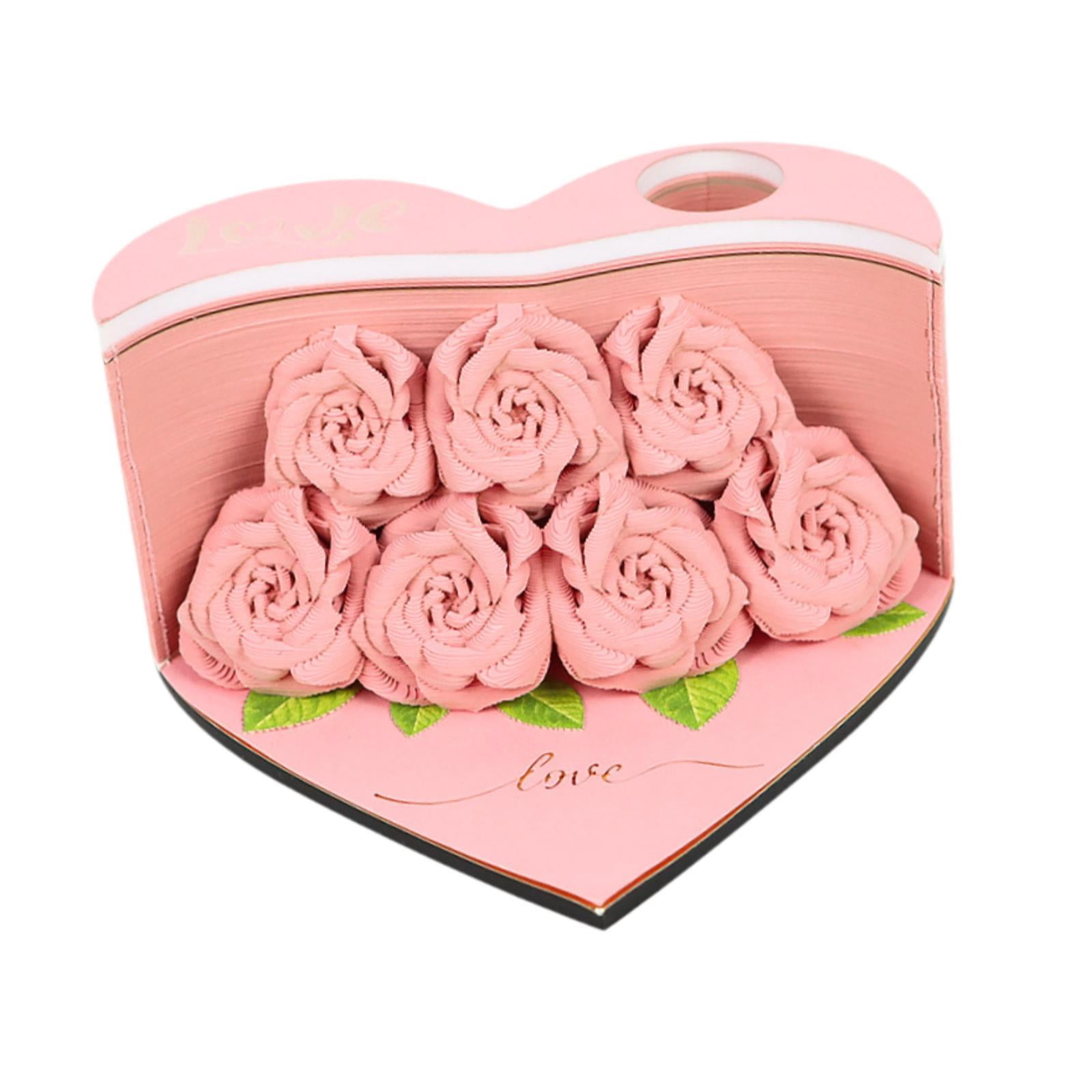 colaxi 3D Memo Pad Story Notepad Paper Carving Art 156 Pages Creative Decorative Notepad Note Pad for Home Living Room Decor Pink