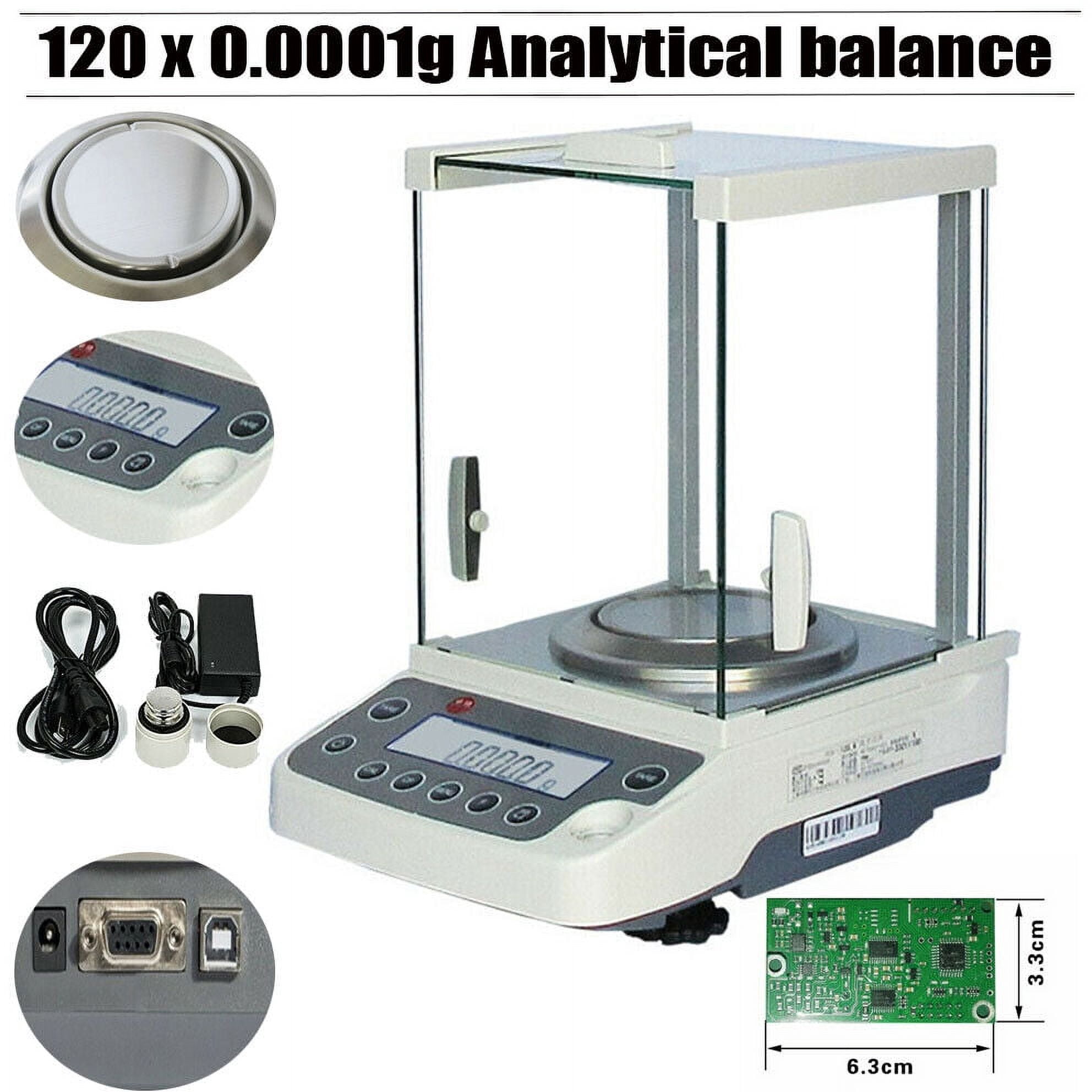 Miumaeov Lab Electronic Analytical Balance 0.1 mg 120x0.0001 Digital Precision Scale 110V W/AC Adapter