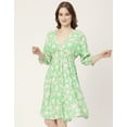 thumbnail image 4 of Moomaya Printed Quarter Sleeves Short Dress, Knee Length Flared Hem Summer Dress, 4 of 8