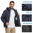 thumbnail image 4 of GENTS BLISS Mens Rain Jackets Lightweight Waterproof Breathable Jackets for Men with Hood Windproof Outdoor Men Raincoat for Hiking Cycling Travel, 4 of 8