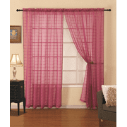 All American Collection New High Quality Plaid 2 Panel Sheer Curtain with Grommet 110"x84"