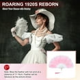 thumbnail image 4 of Uxcell Vintage Marabou Feather Fan, Flapper Hand Fan Folding Handheld Fan for Costume Party Dancing Wedding Show Tea Decoration Peach, 4 of 6