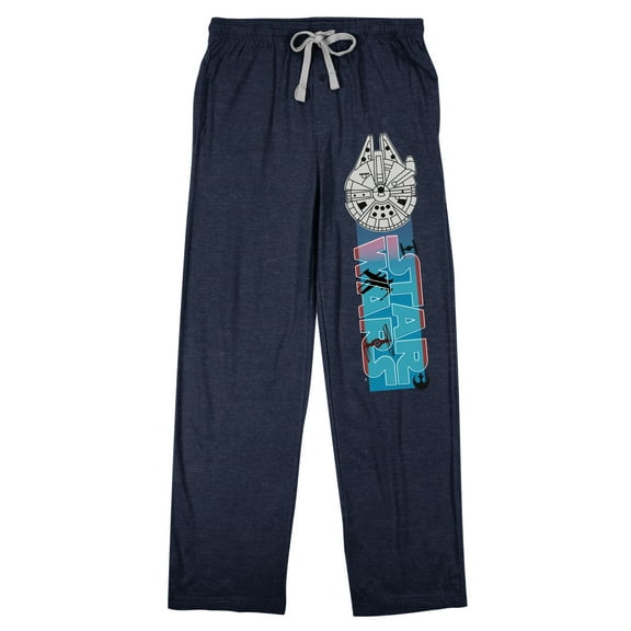Star Wars Episode 4: A New Hope Millennium Falcon Men's Navy Blue Sleep Pants-XXL