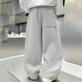 thumbnail image 5 of Lutiedan Boys Wide Leg Sweatpants Elastic Waist Baggy Workout Pants Casual Drawstring Fall Winter Pants with Pocket Size 5-14, 5 of 6