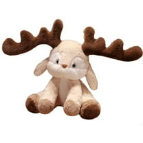 Plush Moose Stuffed Animal Soft Toy Large Antlers Cuddly Companion for Kids and Adults Home Decor Gift
