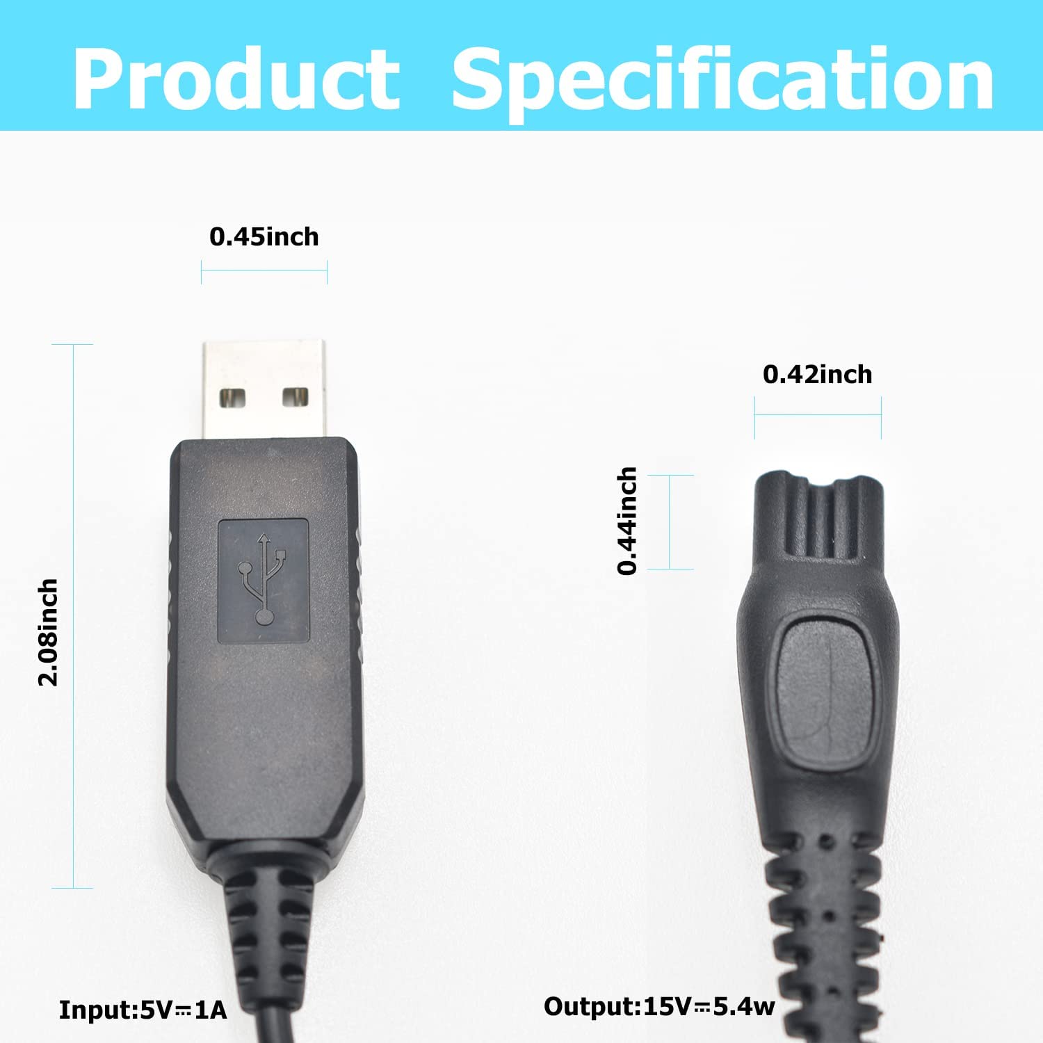 MG7750 Norelco Shaver Charger 15V AC Adapter Power Cord Compatible With Philips Norelco Shaver HQ8505 7000 5000 3000 Series Electric Shaver Razor, Aquatec, Arcitec, Multigroom Beard Trimmer